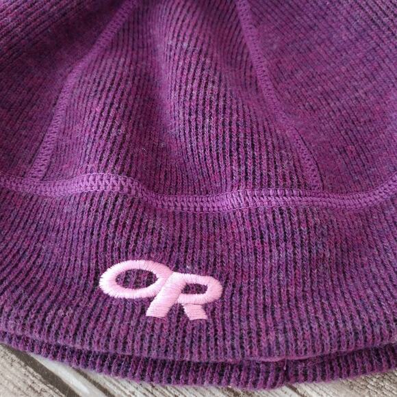 Outdoor Research NEW Orchid Purple Wool-Blend Fleece-Lined Beanie Cap Hat L/XL - Picture 3 of 11
